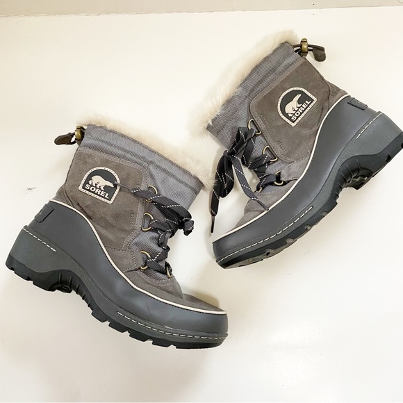 New Sorel Tivoli III Waterproof Faux Fux Boot Quarry/Cloud Grey 6 - Picture 2 of 11